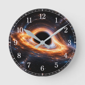 Black Hole Wall Clock — Space-Inspired Design Ronde Klok