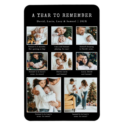 Black Holiday Photo Magnet (Vertical)