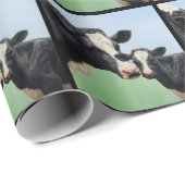 Black Holstein Koe & Cute Calf Cadeaupapier (Rol Hoek)