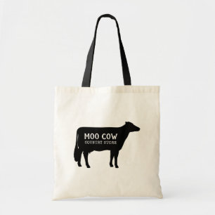 Black Holstein Koe Silhouette Custom Boerderij Tote Bag