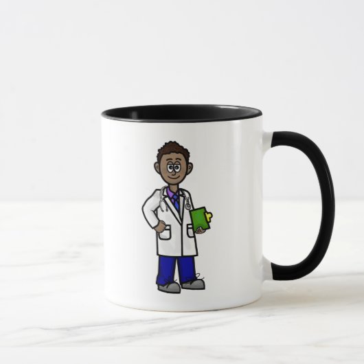 Black Homme Doctor Holding Clip Board Mug (Droite)