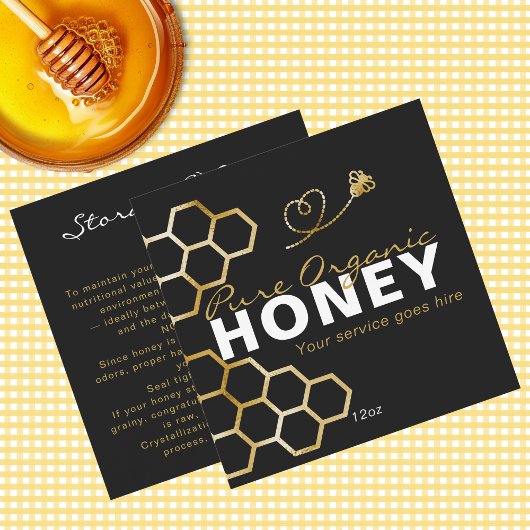 Black Honey Bees Honeycomb Product Care Insert 
