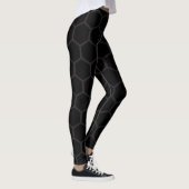 Black Honeycomb Hexagon Trendy Pattern Leggings (Rechts)