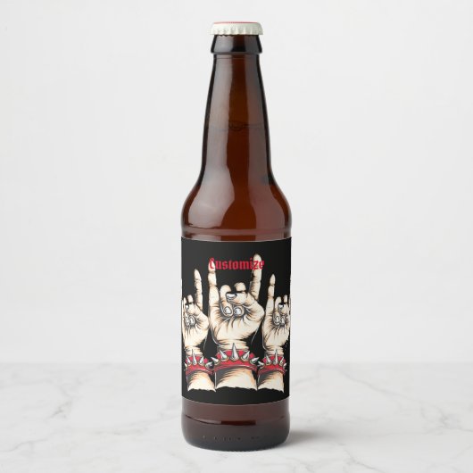 Black Horns up Bier Etiket (Voorkant)