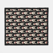 Black Horns up Fleece Deken (Voorkant (Horizontaal))