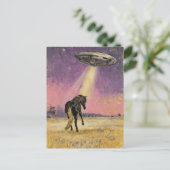 Black Horse and UFO Briefkaart (Staand voorkant)