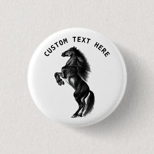 Black Horse Button Gift met aangepaste tekst