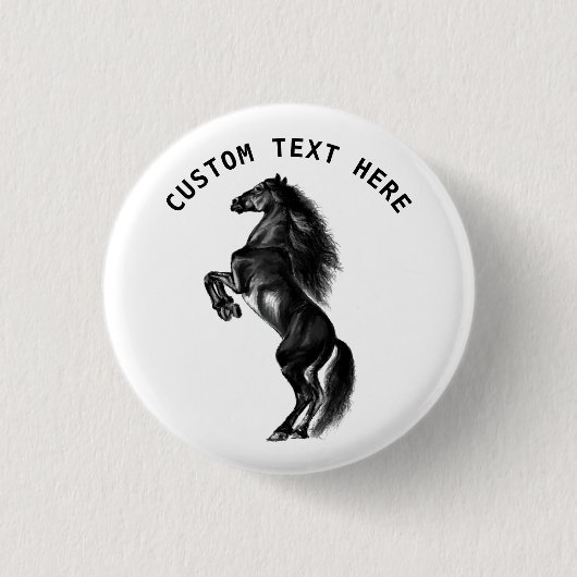 Black Horse Button Gift met aangepaste tekst (Voorkant)