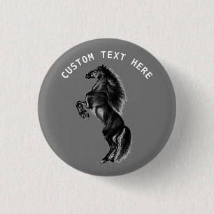 Black Horse Button met aangepaste tekst en kleur