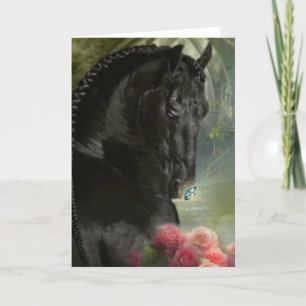 Black Horse Friesian - Carte de voeux