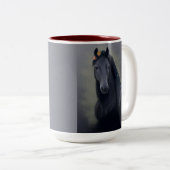 Black Horse Friesian - Mug de café, Coupe (Devant droit)
