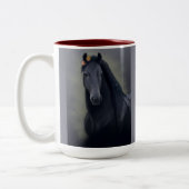 Black Horse Friesian - Mug de café, Coupe (Gauche)