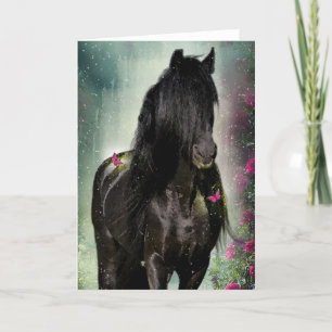 Black Horse Friesian - Wenskaart Bedankkaart
