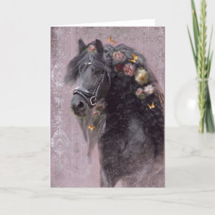 Black Horse Friesian - Wenskaart Bedankkaart
