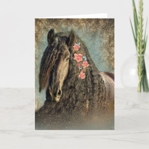 Black Horse Friesian - Wenskaart Bedankkaart