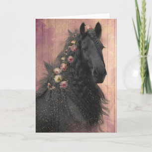 Black Horse Friesian - Wenskaart Bedankkaart