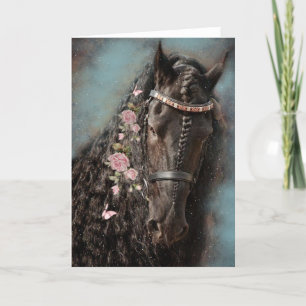 Black Horse Friesian - Wenskaart Bedankkaart