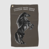 Black Horse Golf Serviette Personnalisée Texte et (Devant)