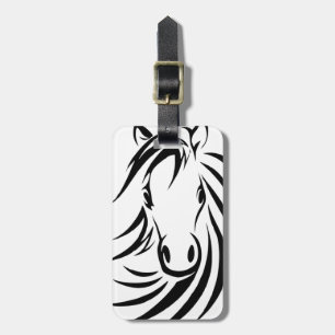 Black Horse Head Bagagelabel