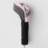 Black Horse Head op Roze Golfheadcover (Schuin)