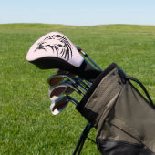 Black Horse Head op Roze Golfheadcover (Insitu)