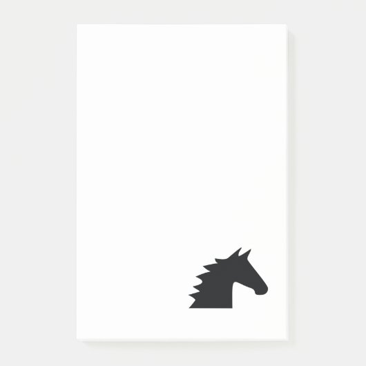Black Horse Head Silhouette Elegant Post-it® Notes (Voorkant)