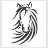 Black Horse Head Sticker (Vel)