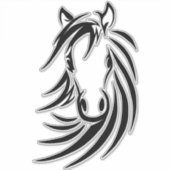 Black Horse Head Sticker (Voorkant)