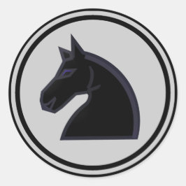 Black Horse Knight Chess Piece Ronde Sticker