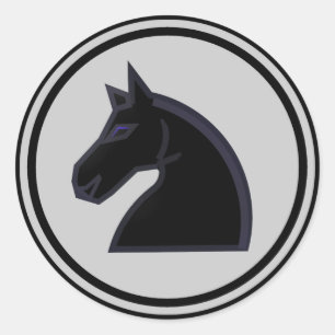 Black Horse Knight Chess Piece Ronde Sticker