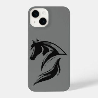 Black Horse Logo Graphic Art Equestrian iPhone 14 Hoesje