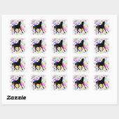Black Horse Paint Splatter Vierkante Sticker (Vel)