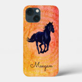 Black Horse Rustic Sparkle Case-Mate iPhone Case (Achterkant)