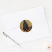Black Horse Silhouette Ronde Sticker (Envelop)