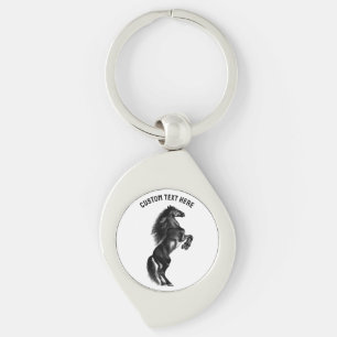 Black Horse Sleutelhanger met aangepaste tekst