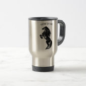 Black Horse Travel Mug met aangepaste tekst Reisbeker (Voorkant rechts)