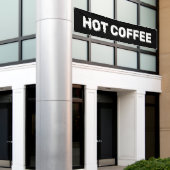 Black HOT COFFEE Banner (Buitenkant Gebouw)