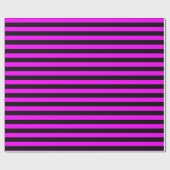 Black Hot Pink Stripe Patroon Cadeaupapier (Vlak)