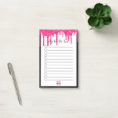 Black Hot-Roze glitter maakt een monogram-naar-do- Post-it® Notes (Kantoor)