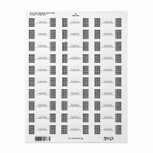 Black Houndstooth Étiquettes de adresse de vacance (Feuille entière)