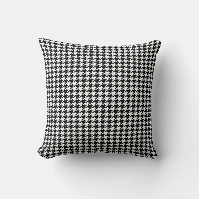 Black Houndstooth Kussen (Voorkant)