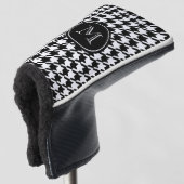 Black Houndstooth Monogrammed Initiaal Golfheadcover (3/4 voorkant)