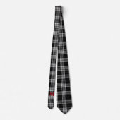 Black Houndstooth Monogrammed Stropdas (Achterkant)