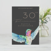 Black Hummingbird ANY Surprise Birthday Invitation (Debout devant)