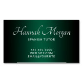 Black Hunter Green Ombre Elegant Script Magnetisch Visitekaartje (Voorkant)
