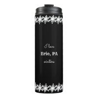 Black I Love Custom City Snowflake Patroon
