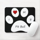 Black I Love My Pit Bull Muismat (Met muis)