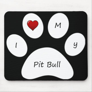 Black I Love My Pit Bull Muismat