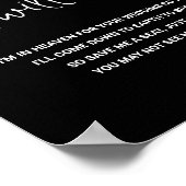 Black I will be here Memorial Seat Name Wedding Poster (Hoek)
