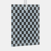 Black ice checkered pattern glas ornament (Voorkant Rechts)